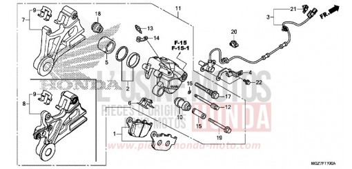 ETRIER DE FREIN ARRIERE CB500XAF de 2015